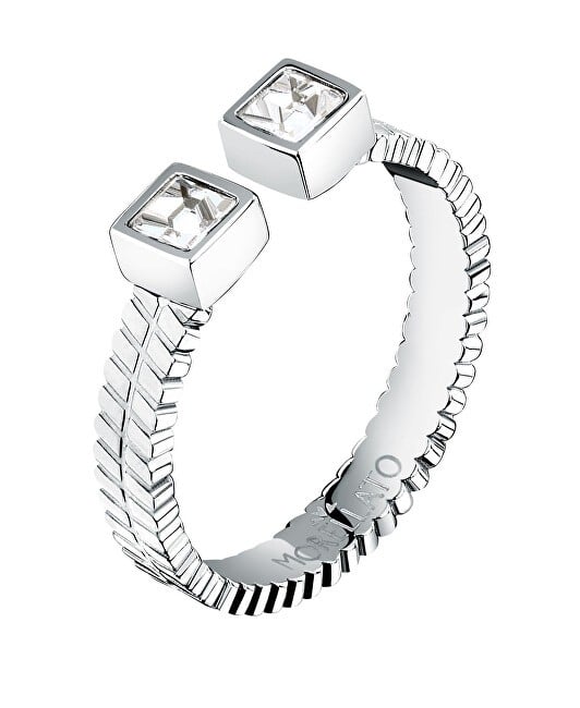 Morellato Anello aperto in acciaio con cristallo Gioia SAVY3901 - Diametro: 54 mm donna