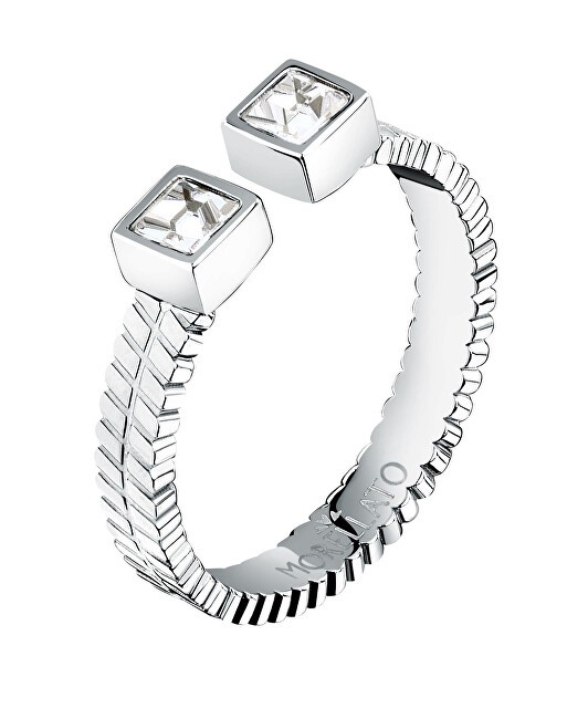 Morellato Anello aperto in acciaio con cristallo Gioia SAVY3901 - Diametro: 56 mm donna