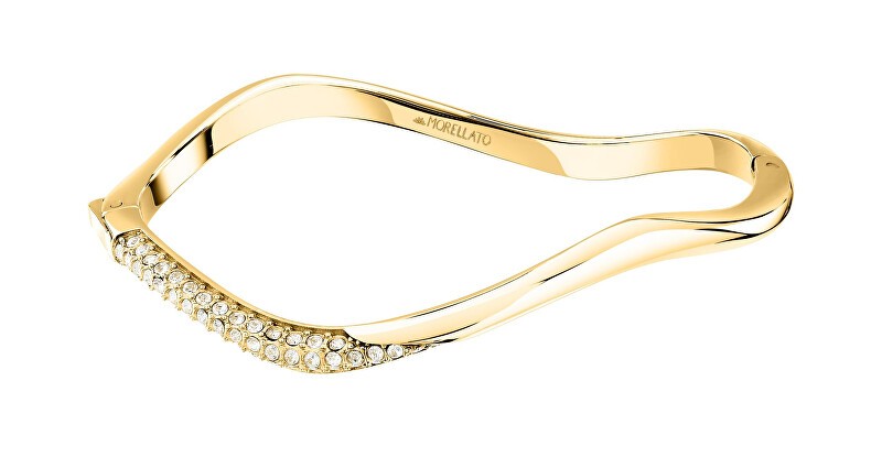 Morellato Bracciale ondulato solido con cristalli Design SAYP19 - Diametro: 5.6 cm donna