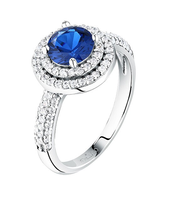 Morellato Anello in argento lucido con zircone blu Tesori SAIW27701 - Diametro: 54 mm donna