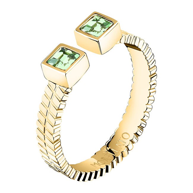 Morellato Anello aperto placcato oro con cristilla verde Gioia SAVY370 - Diametro: 58 mm donna