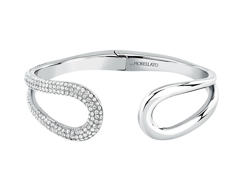 Morellato Bracciale in acciaio massiccio con cristalli, modello SAYP26 - Diametro: 5,6 cm donna