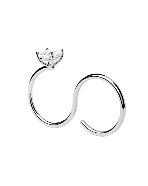 PDPAOLA Modello doppio anello in pietra zircone Sofia AN02-A27 - Diametro: 48 mm donna
