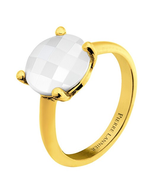 Pierre Lannier Anello placcato oro con agata bianca Multipli BJ06A321 - Diametro: 56 mm donna