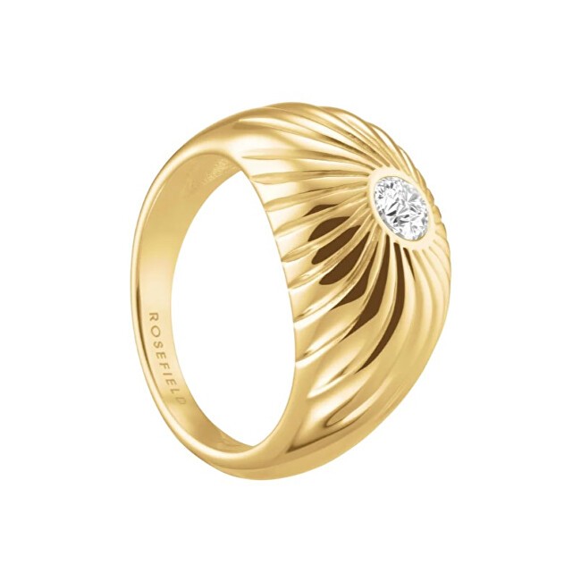 Rosefield Lussuoso anello in acciaio placcato oro con cristalli solitari JRBT - Circonferenza: 56 mm donna