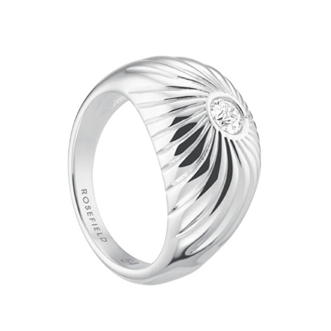Rosefield Anello di lusso in acciaio con cristalli Solitaire JRBT - Circonferenza: 52 mm donna