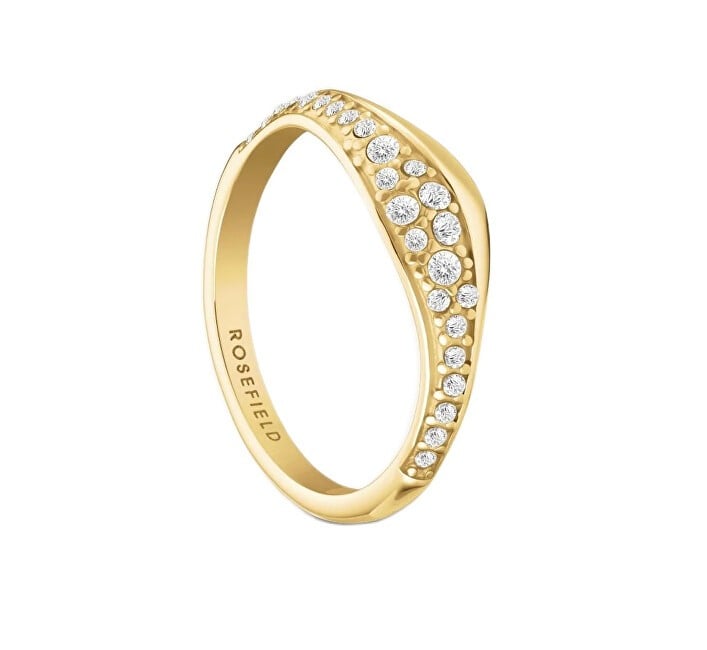 Rosefield Anello scintillante placcato oro con pavé di cristalli JRPW - Circonferenza: 52 mm donna