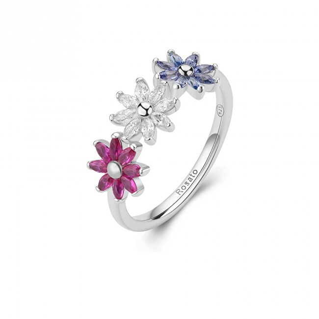 Rosato Anello fiore in argento con cubic zirconi Gaia RZGA81 - Diametro: 52 mm donna