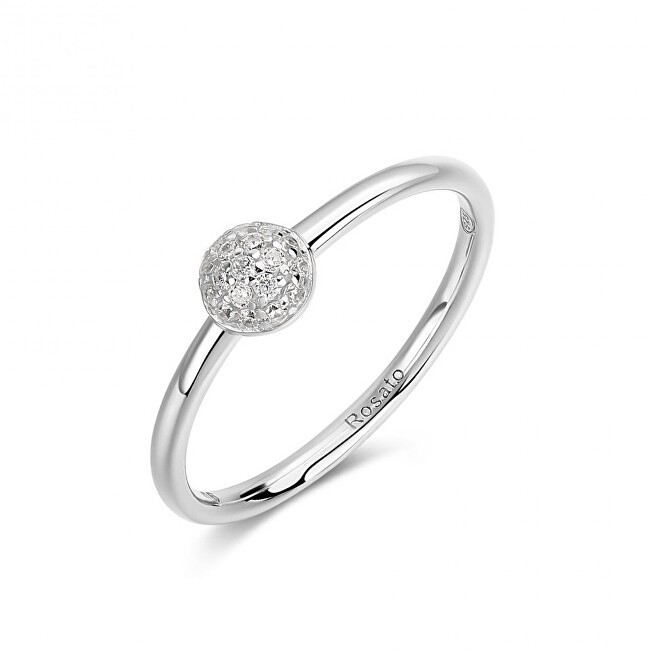 Rosato Incantevole anello in argento con zirconi cubici Bianca RZBI79 - Circonferenza: 52 mm donna