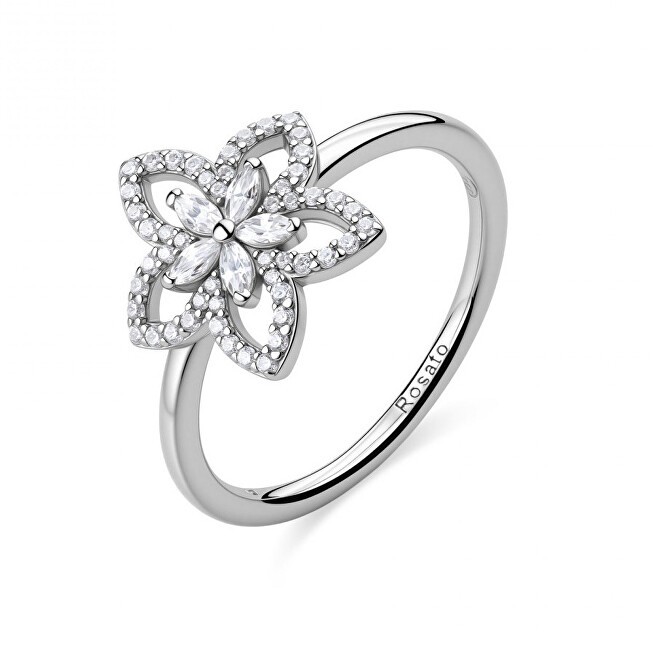 Rosato Anello da donna in argento con fiore e zirconi Gaia RZGA98 - Circonferenza: 52 mm donna