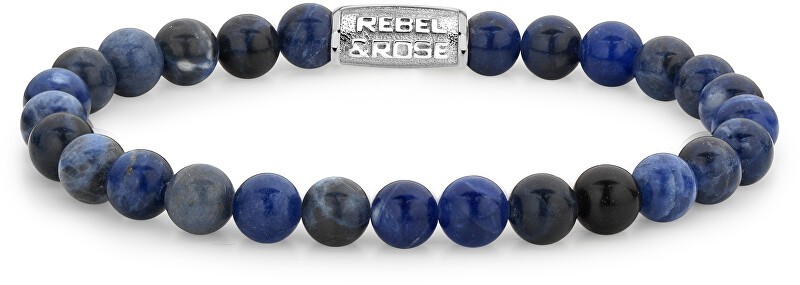 Rebel&Rose Bracciale con perline blu notte RR-60012-S - Dimensioni: 20 cm - L+ uomo