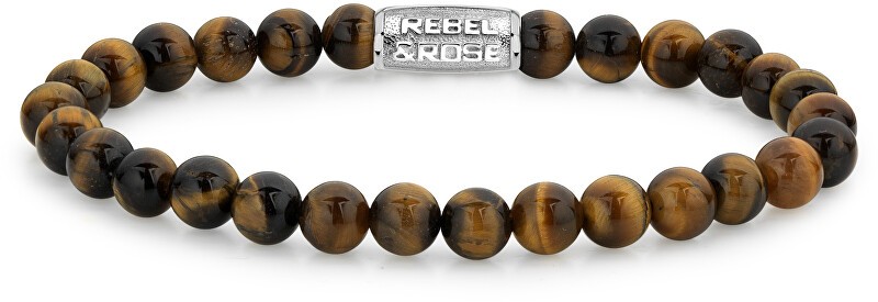 Rebel&Rose Bracciale con perline Tiger Lily RR-60014-S - Dimensioni: 17,5 cm - M uomo