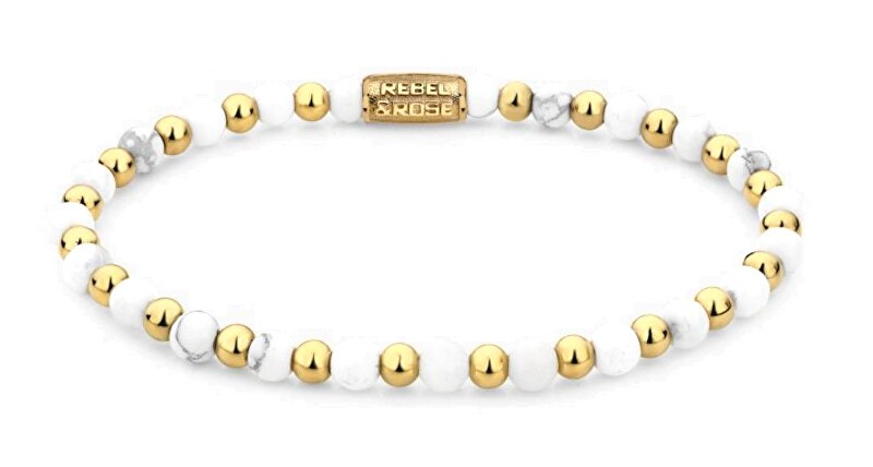 Rebel&Rose Bracciale con perline in oro bianco vergine RR-40113-G - Dimensioni: 16,5 cm - S donna