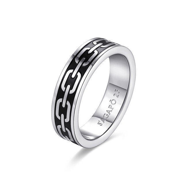 S'Agapõ Anello massiccio in acciaio da uomo Ripple SRP37 - Circonferenza: 63 mm uomo