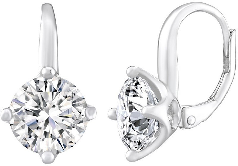 Silvego Orecchini in argento LILA con zircone trasparente LPS0620 - Dimensioni: L: (2 x 1.1 cm) donna