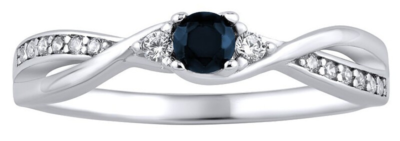 Silvego Anello in argento con vero zaffiro naturale JJJR1100SAP - Diametro: 59 mm donna
