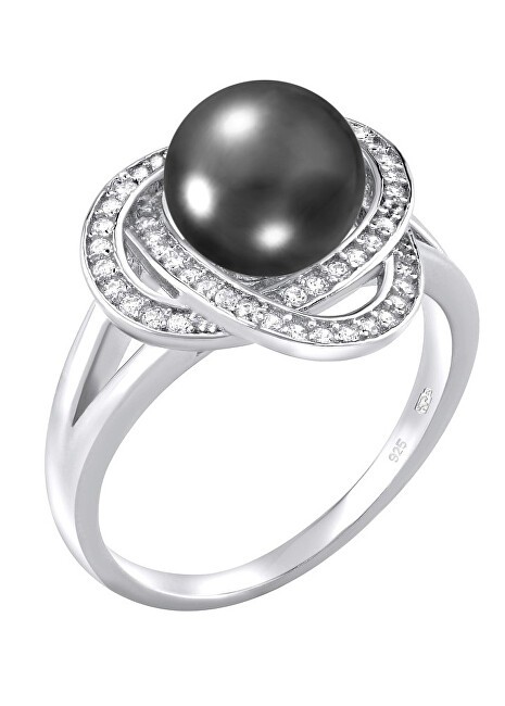 Silvego Anello Laguna in argento con vera perla nera naturale LPS0044B - Circonferenza: 59 mm donna