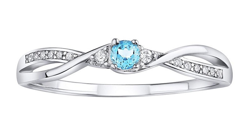 Anello Silvego in argento con topazio azzurro e zirconi brillanti JJJR1100TS - Diametro: 56 mm donna