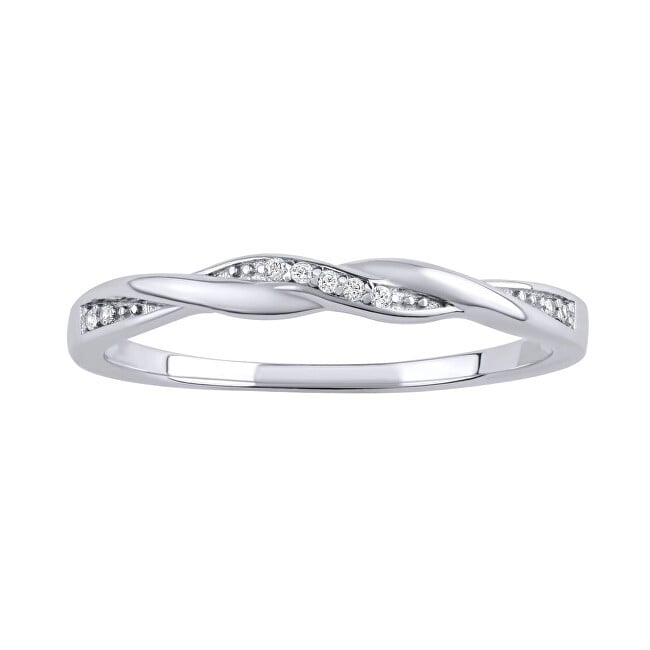 Silvego Anello in argento Asumi intrecciato con zirconi brillanti JJJ1295RW - Circonferenza: 50 mm donna