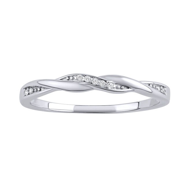 Silvego Anello in argento Asumi intrecciato con zirconi brillanti JJJ1295RW - Circonferenza: 56 mm donna