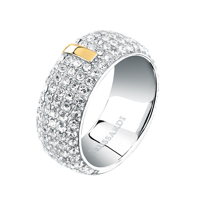 Trussardi Splendido anello bicolore con cristalli T-Round TJAYF1701 - Circonferenza: 58 mm donna