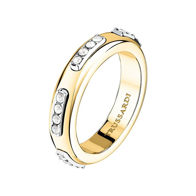 Trussardi Anello in acciaio bicolore scintillante Concept TJAYY110 - Circuito: 56 mm donna