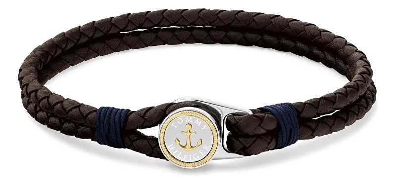 Tommy Hilfiger Bracciale in pelle marrone 2790692 - Lunghezza: 19 cm uomo