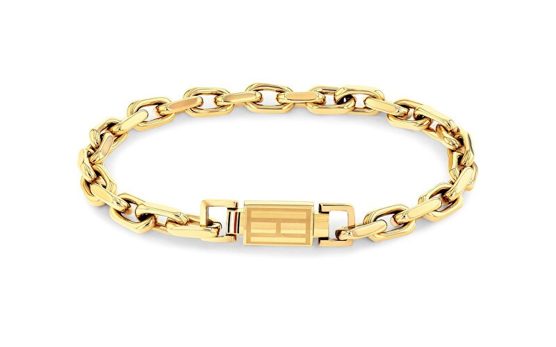 Tommy Hilfiger Bracciale moderno placcato oro Iconic Hardware 2790716 - Lunghezza: 19 cm uomo