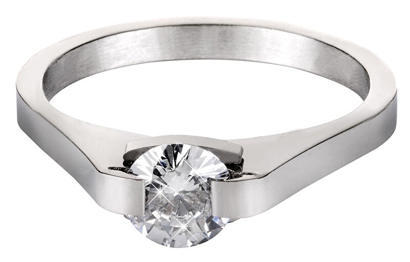 Troli Anello in acciaio con cristallo KRS-088 - Diametro: 49 mm donna