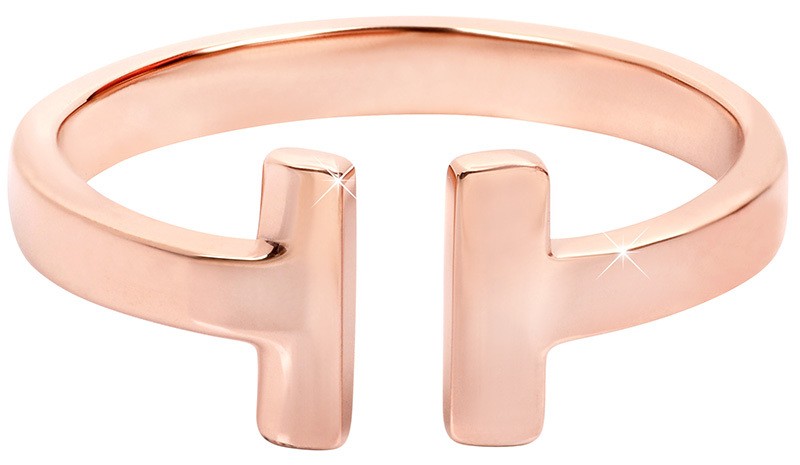 Troli Anello aperto in acciaio placcato oro rosa - Circonferenza: 52 mm donna