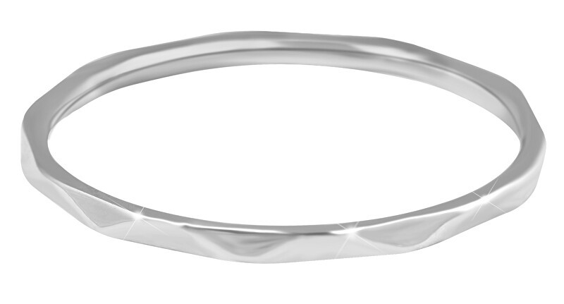 Troli Anello minimalista in acciaio con un raffinato motivo argentato - Diametro: 57 mm donna