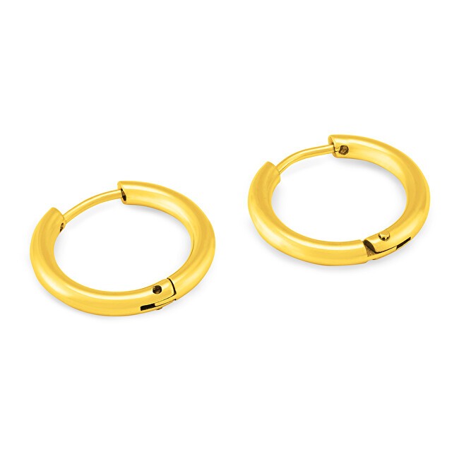 Troli Orecchini a cerchio placcati in oro KS-156 - Diametro: 1,9 cm unisex