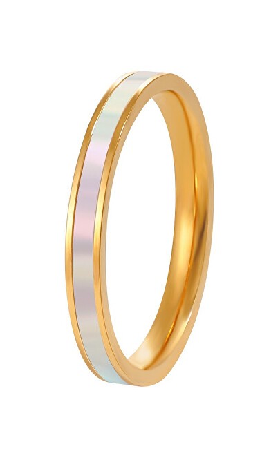 Troli Elegante anello placcato oro con madreperla - Circonferenza: 49 mm donna