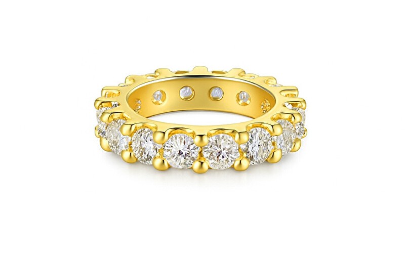 Troli Anello lucido placcato oro con zirconi VBR039G-A - Circonferenza: 49 mm donna