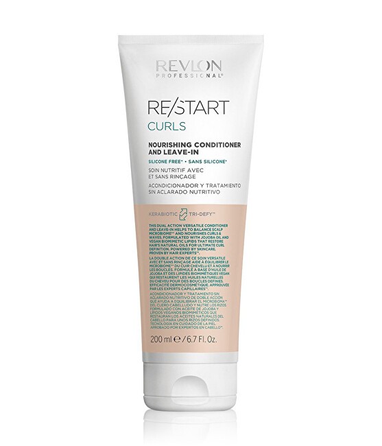 Revlon Professional Balsamo nutriente senza risciacquo per capelli ricci e mossi Restart Curls Nourishing Conditioner - Volume:
