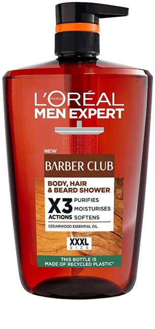 L'Oréal Paris Men Expert Barber Club Gel Doccia per Corpo, Capelli e Barba 1000ml uomo