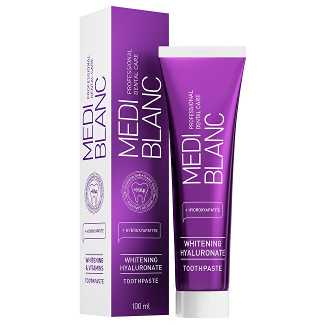 MEDIBLANC Dentifricio Sbiancante all'Ialuronato - Pasta bleulica con ialuronato di sodio 100ml donna
