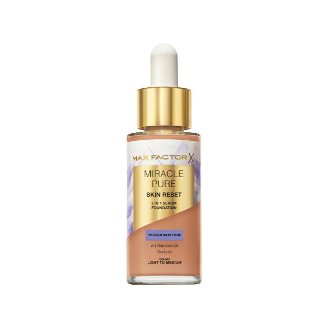 Max factor fondotinta vegano miracle pure skin reset con siero viso 40-60 light 30 ml