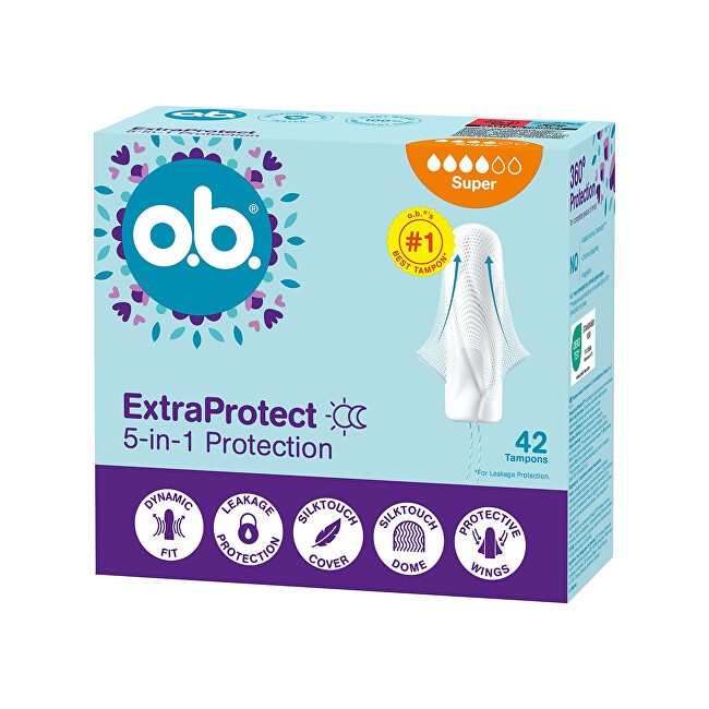 O.b. Tamponi Extra Protect Super Plus, confezione da 42 pezzi.
