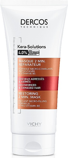 Vichy Dercos Kera Solutions Restoring 2 Min Maschera Maschera per il ripristino dei capelli danneggiati 200ml Donna