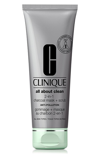 Clinique All About Clean 2 in 1 Charcoal Mask Scrub Maschera disintossicante e peeling 100ml Donna