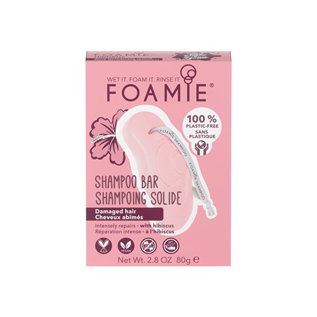 Foamie Shampoo Bar Shampoo solido per capelli danneggiati Hibiscus 80 g donna
