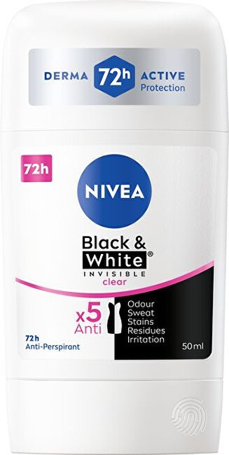 Nivea Deodorante antitraspirante solido Invisible For Black & White Clear 50ml donna