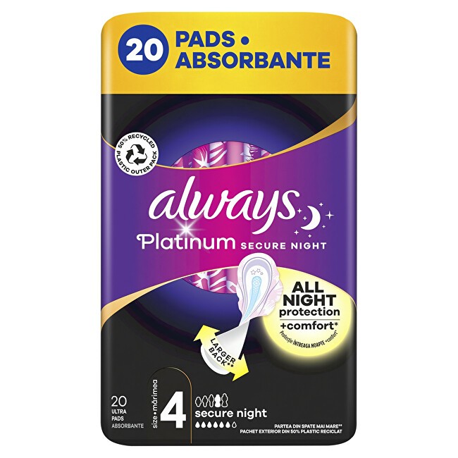 Always Assorbenti igienici Ultra Platinum Secure Night, 20 pezzi donna