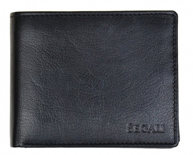 SEGALI Portafoglio da uomo in pelle 7265 nero uomo