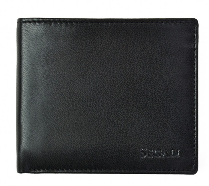 SEGALI Portafoglio da uomo in pelle 7479 nero uomo