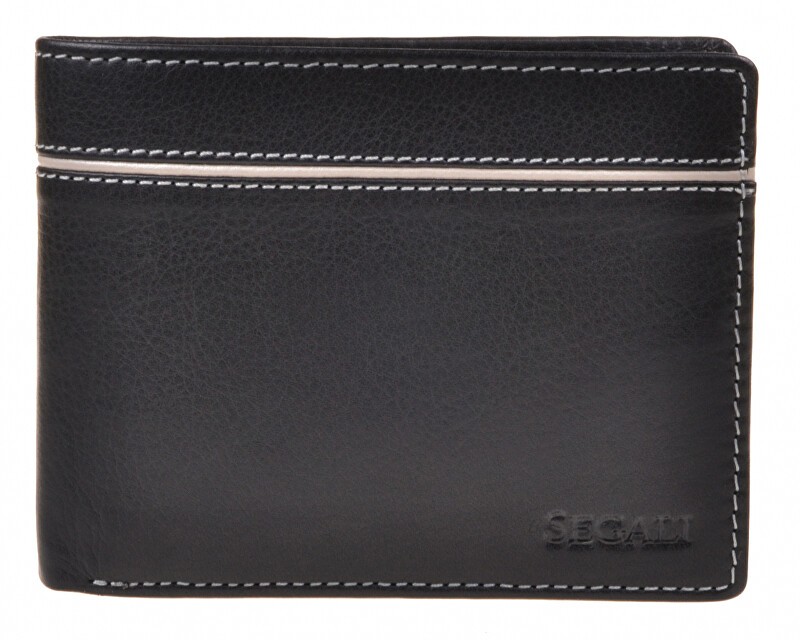 SEGALI Portafoglio da uomo in pelle 7101 nero uomo
