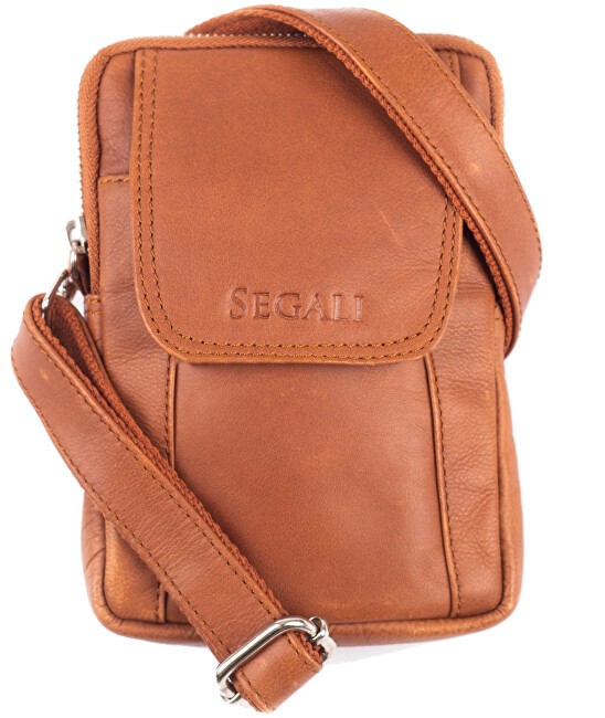 SEGALI Borsa a tracolla in pelle 107 cognac uomo
