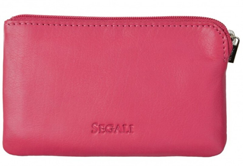 SEGALI Portafoglio mini in pelle con portachiavi 7289 rosa donna