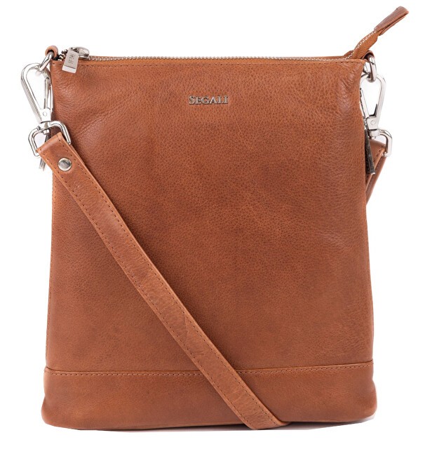 SEGALI Borsa a tracolla da donna in pelle 9060 color cognac donna